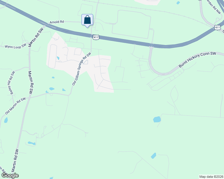 map of restaurants, bars, coffee shops, grocery stores, and more near 12 Atlas Drive in Cartersville