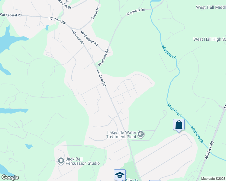 map of restaurants, bars, coffee shops, grocery stores, and more near 6053 Fair Winds Cove in Flowery Branch