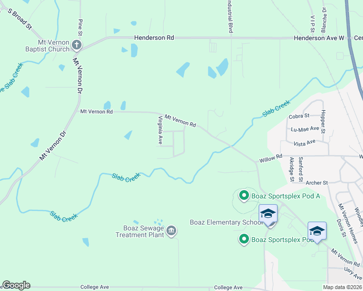 map of restaurants, bars, coffee shops, grocery stores, and more near 113 George Washington Drive in Boaz