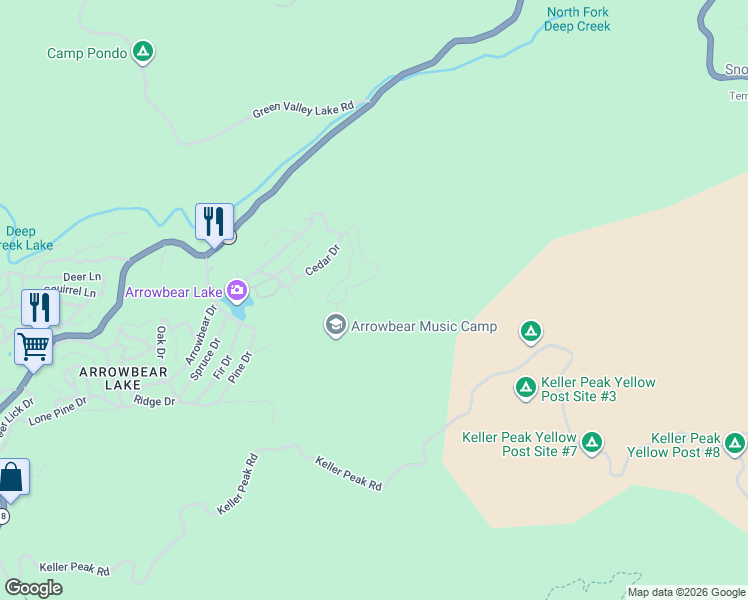 map of restaurants, bars, coffee shops, grocery stores, and more near 2273 Tank Road in San Bernardino County