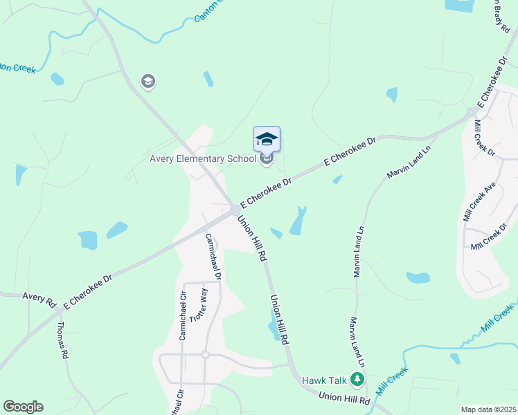 map of restaurants, bars, coffee shops, grocery stores, and more near 6428 East Cherokee Drive in Canton