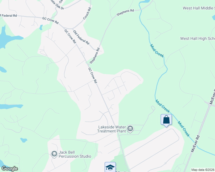 map of restaurants, bars, coffee shops, grocery stores, and more near 6053 Fair Winds Cove in Flowery Branch