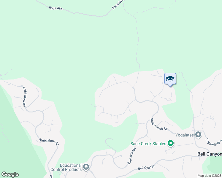 map of restaurants, bars, coffee shops, grocery stores, and more near 132 Stagecoach Road in Bell Canyon