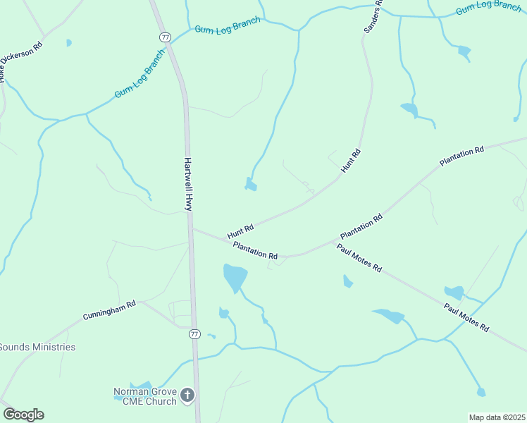 map of restaurants, bars, coffee shops, grocery stores, and more near 2462 Hunt Road in Elberton