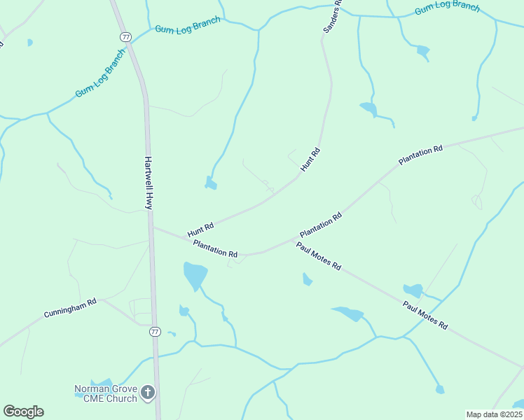 map of restaurants, bars, coffee shops, grocery stores, and more near 2462 Hunt Road in Elberton