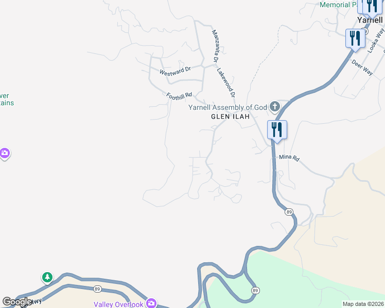 map of restaurants, bars, coffee shops, grocery stores, and more near 23306 Candy Cane Lane in Yarnell