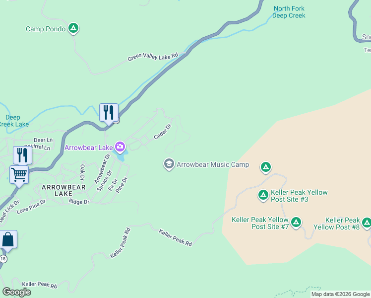 map of restaurants, bars, coffee shops, grocery stores, and more near 2273 Tank Road in San Bernardino County