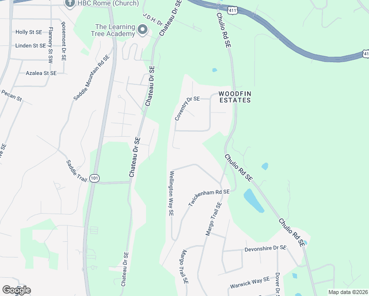 map of restaurants, bars, coffee shops, grocery stores, and more near 40 Coventry Drive Southeast in Rome