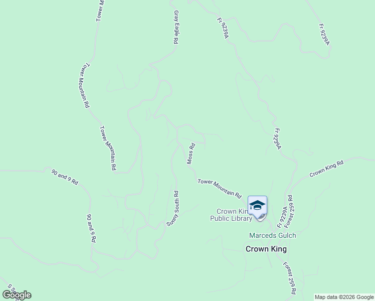 map of restaurants, bars, coffee shops, grocery stores, and more near 23297 Sunny South Road in Crown King