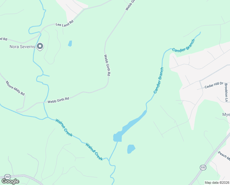 map of restaurants, bars, coffee shops, grocery stores, and more near 2515 Webb Girth Road in Gainesville