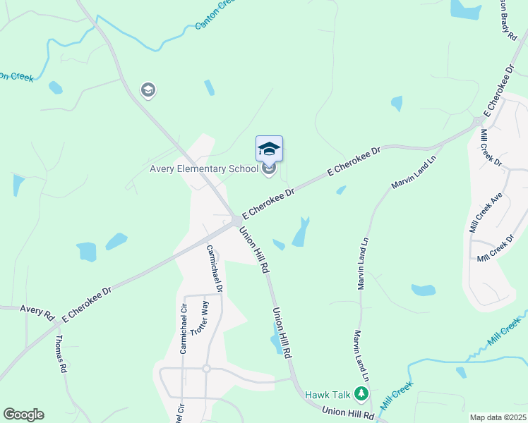 map of restaurants, bars, coffee shops, grocery stores, and more near 6428 East Cherokee Drive in Canton