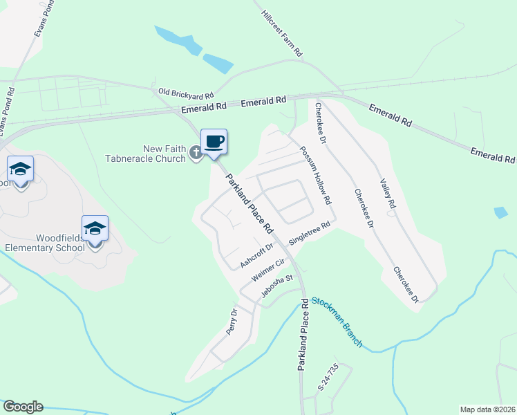 map of restaurants, bars, coffee shops, grocery stores, and more near 509 Parkland Place Road in Greenwood