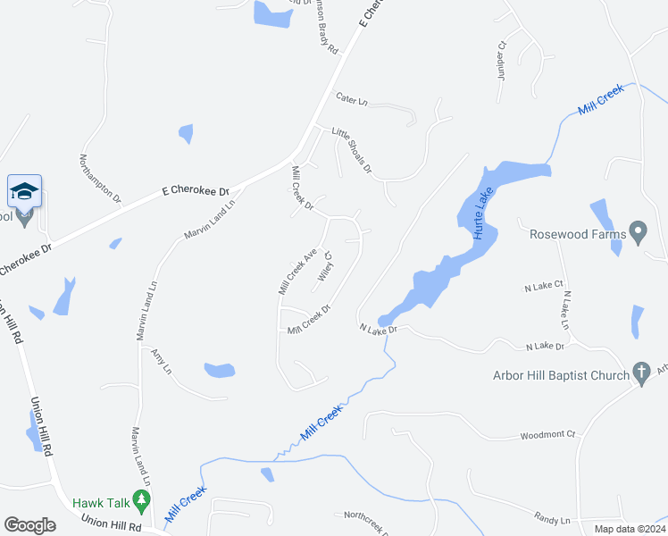 map of restaurants, bars, coffee shops, grocery stores, and more near 611 Wiley Court in Canton