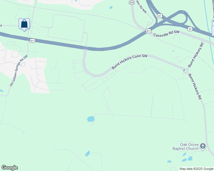 map of restaurants, bars, coffee shops, grocery stores, and more near 274 Cline Drive Southwest in Cartersville