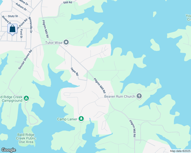 map of restaurants, bars, coffee shops, grocery stores, and more near 3745 Pilgrim Mill Road in Cumming