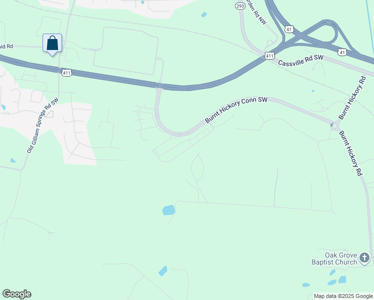 map of restaurants, bars, coffee shops, grocery stores, and more near 274 Cline Drive Southwest in Cartersville