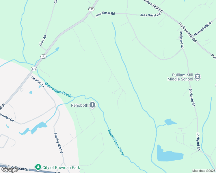 map of restaurants, bars, coffee shops, grocery stores, and more near 2703 Zero O Drive in Bowman