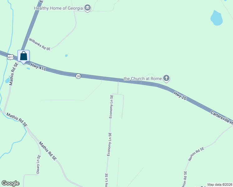map of restaurants, bars, coffee shops, grocery stores, and more near 11 Hillindale Drive Southeast in Rome