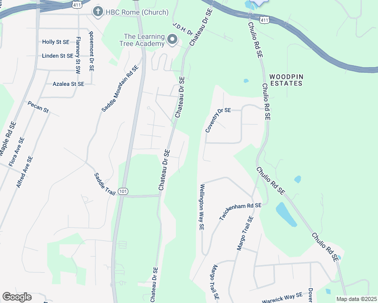 map of restaurants, bars, coffee shops, grocery stores, and more near 3 Cliffview Drive Southeast in Rome