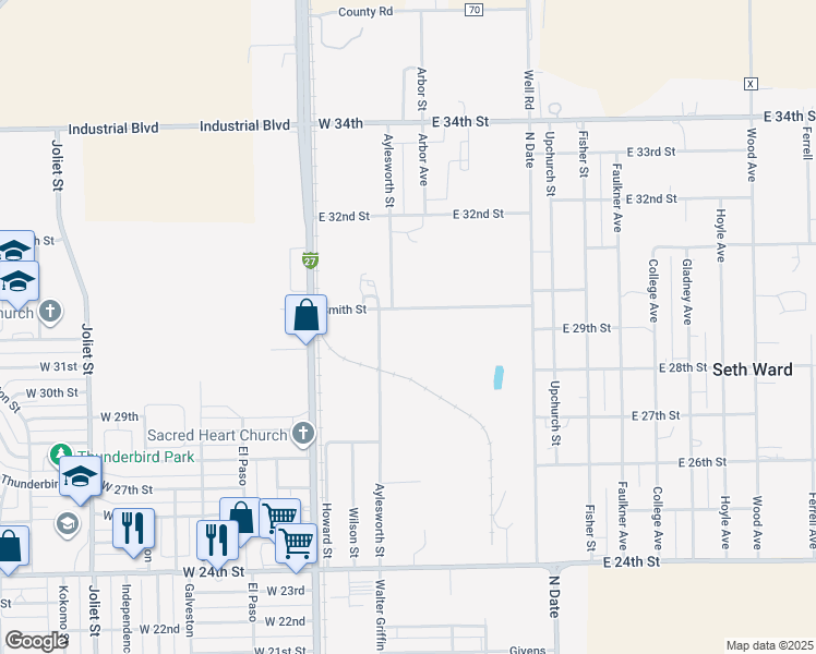 map of restaurants, bars, coffee shops, grocery stores, and more near 310-398 Smith Street in Plainview