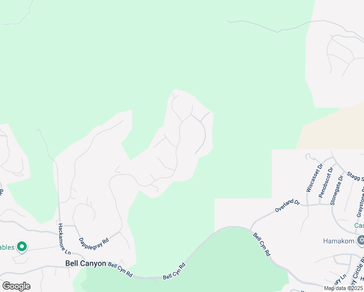 map of restaurants, bars, coffee shops, grocery stores, and more near 166 Dapplegray Road in Bell Canyon