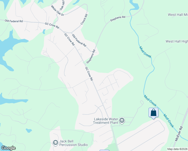 map of restaurants, bars, coffee shops, grocery stores, and more near 5802 GC Crow Road in Flowery Branch