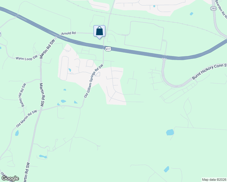 map of restaurants, bars, coffee shops, grocery stores, and more near 44 Culver Ridge Drive in Cartersville