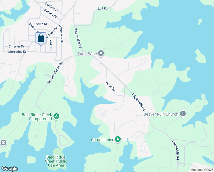 map of restaurants, bars, coffee shops, grocery stores, and more near 3578 Hope Road in Cumming