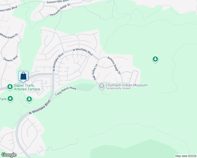 map of restaurants, bars, coffee shops, grocery stores, and more near 3288 Olivegrove Place in Thousand Oaks