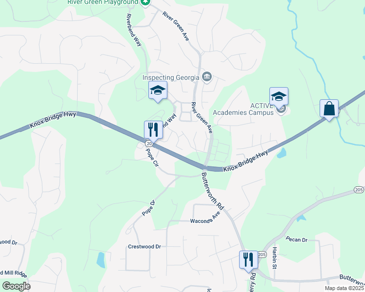 map of restaurants, bars, coffee shops, grocery stores, and more near 245 Oakview Drive in Canton
