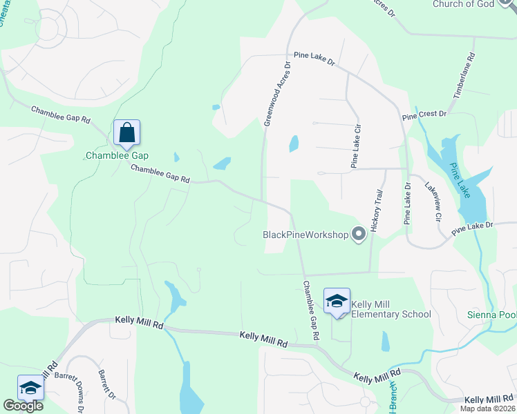 map of restaurants, bars, coffee shops, grocery stores, and more near 1515 Greystone Road in Cumming