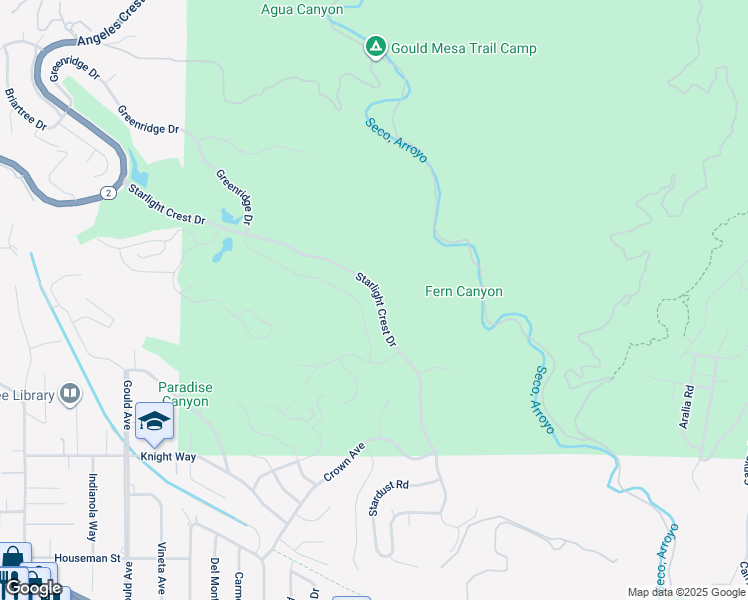 map of restaurants, bars, coffee shops, grocery stores, and more near 510 Starlight Crest Drive in La Cañada Flintridge