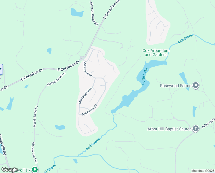 map of restaurants, bars, coffee shops, grocery stores, and more near 143 Mill Creek Drive in Canton