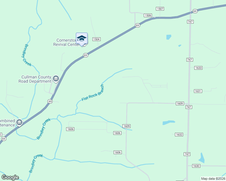 map of restaurants, bars, coffee shops, grocery stores, and more near 829 County Road 1609 in Cullman