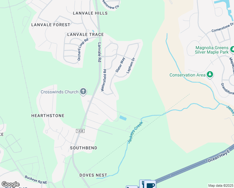 map of restaurants, bars, coffee shops, grocery stores, and more near 1012 Slater Way in Leland