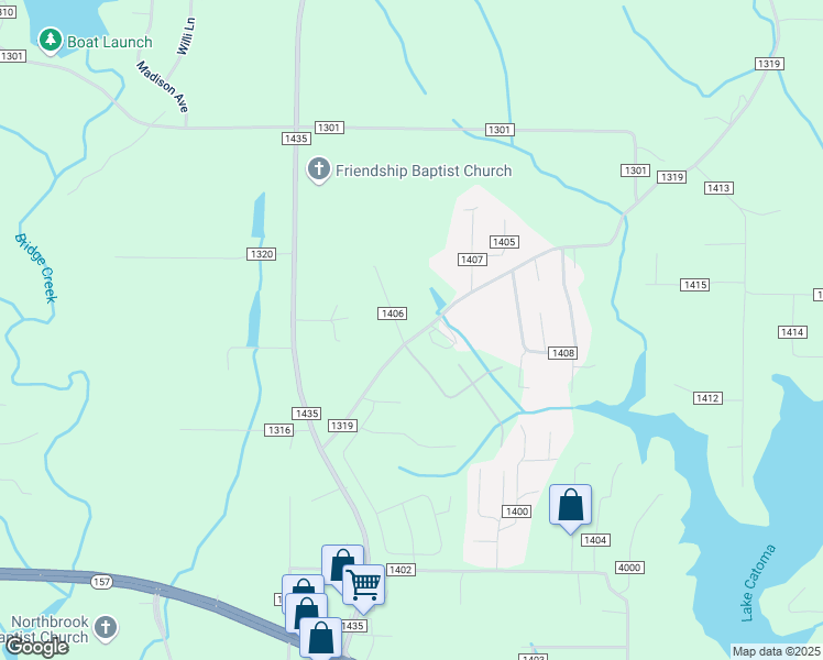 map of restaurants, bars, coffee shops, grocery stores, and more near 329 County Road 1319 in Cullman