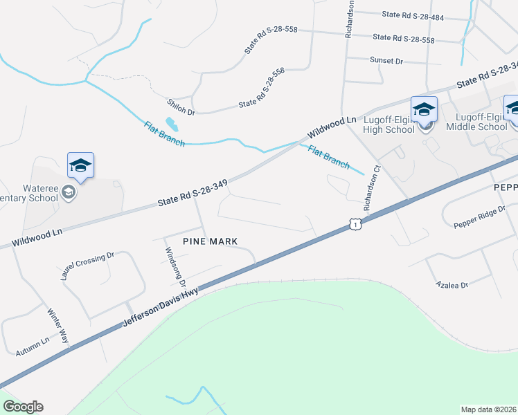 map of restaurants, bars, coffee shops, grocery stores, and more near 262 Pine Mark Lane in Lugoff
