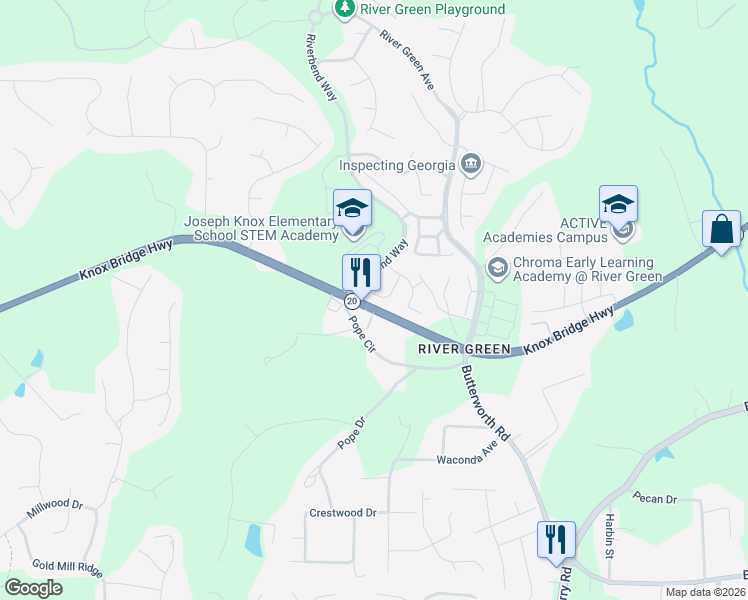map of restaurants, bars, coffee shops, grocery stores, and more near 321 Oakview Way in Canton