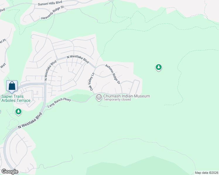 map of restaurants, bars, coffee shops, grocery stores, and more near 2554 Littlefield Court in Thousand Oaks