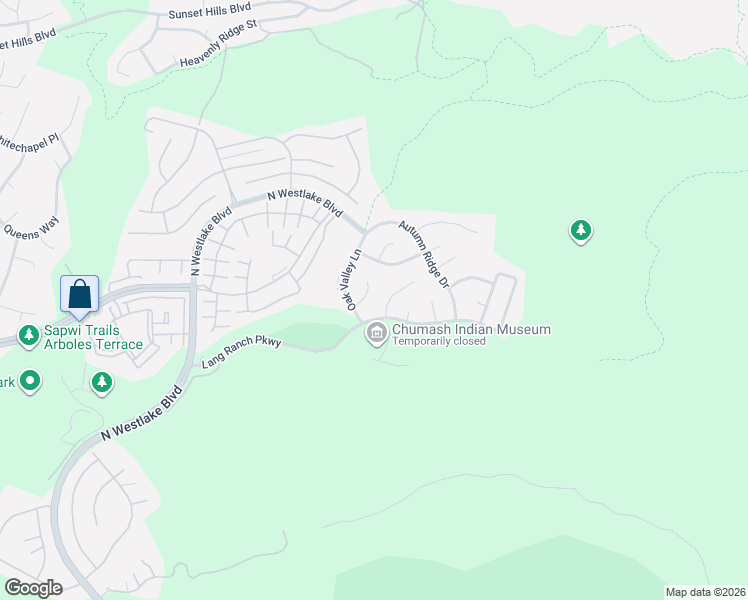map of restaurants, bars, coffee shops, grocery stores, and more near 3333 Lang Ranch Parkway in Thousand Oaks