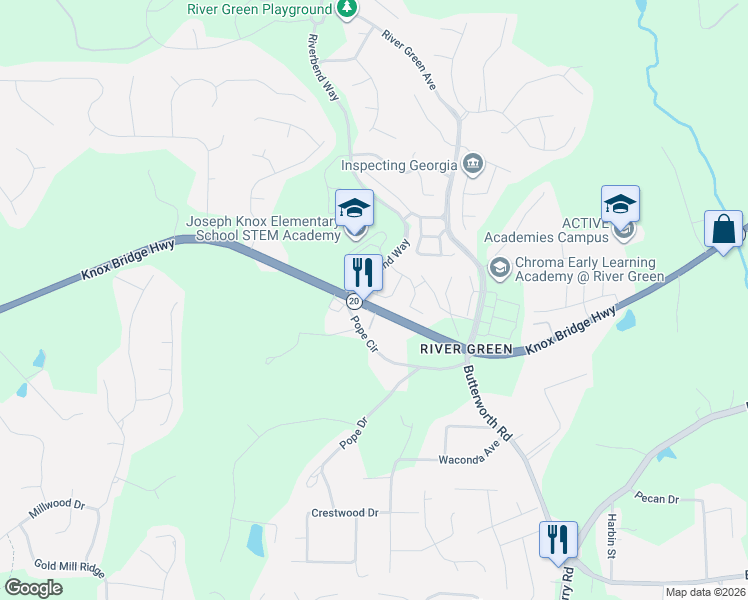 map of restaurants, bars, coffee shops, grocery stores, and more near 321 Oakview Way in Canton