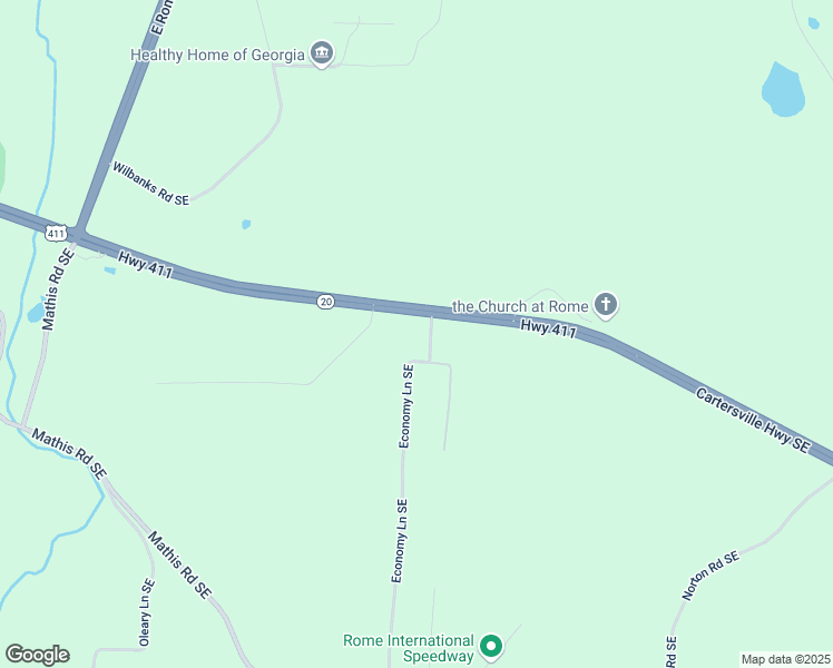 map of restaurants, bars, coffee shops, grocery stores, and more near 0 Hillindale Drive Southeast in Rome