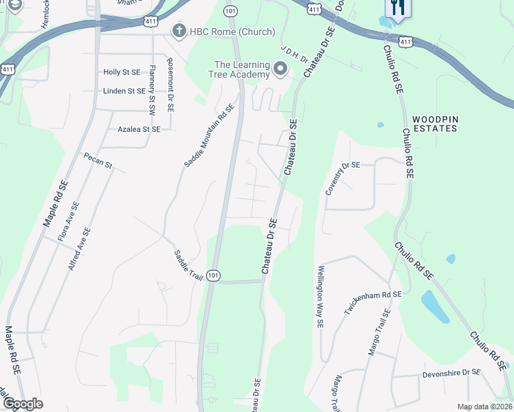 map of restaurants, bars, coffee shops, grocery stores, and more near 11 Saddlebrook Drive in Rome