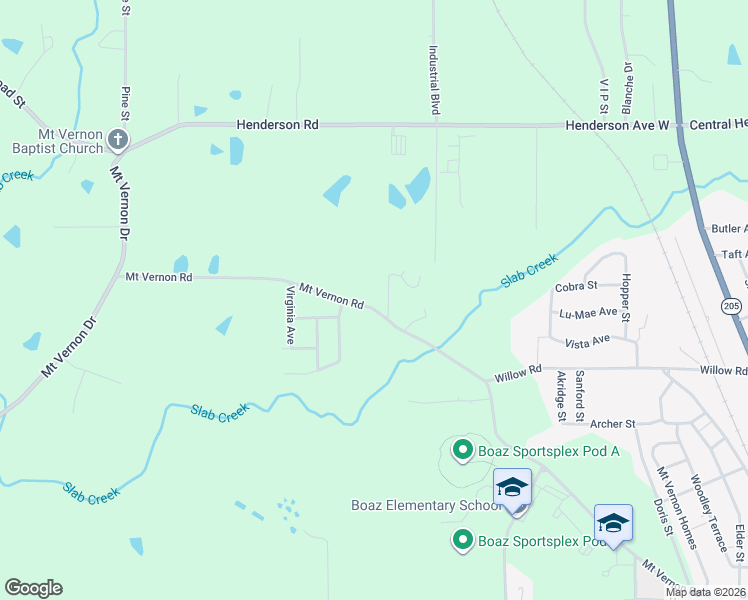 map of restaurants, bars, coffee shops, grocery stores, and more near 1385 Mount Vernon Road in Boaz