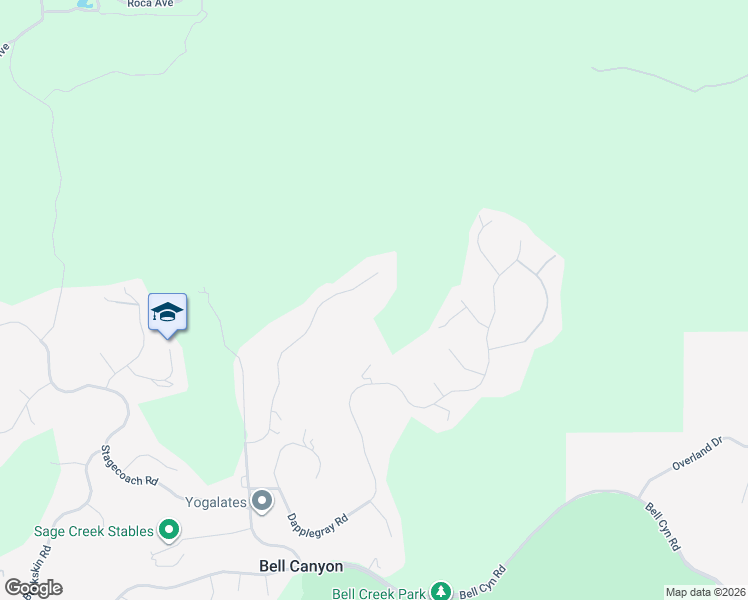 map of restaurants, bars, coffee shops, grocery stores, and more near 70 North Coolwater Road in Bell Canyon