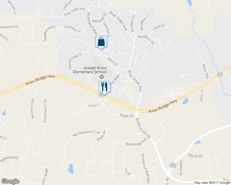 map of restaurants, bars, coffee shops, grocery stores, and more near 311 Oakview Way in Canton