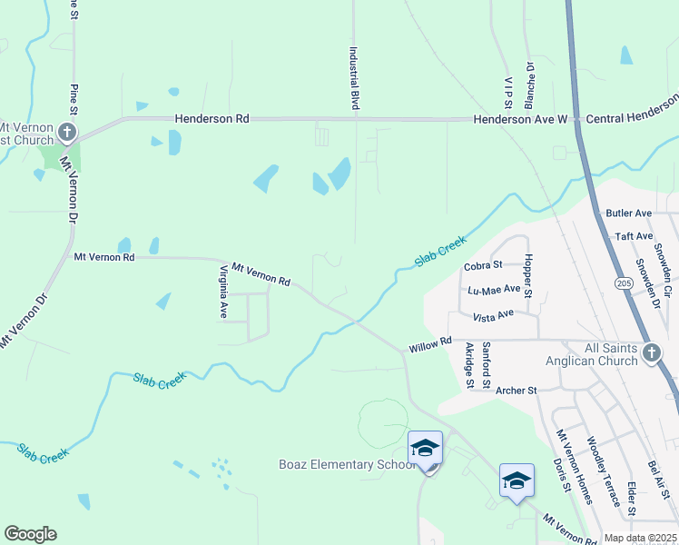 map of restaurants, bars, coffee shops, grocery stores, and more near 26 Apple Trail in Boaz