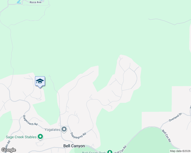 map of restaurants, bars, coffee shops, grocery stores, and more near 70 North Coolwater Road in Bell Canyon