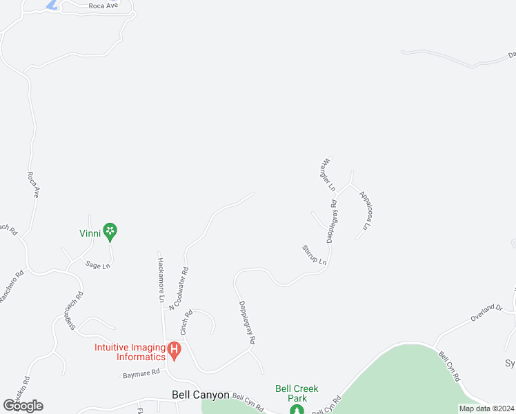 map of restaurants, bars, coffee shops, grocery stores, and more near 74 North Coolwater Road in Bell Canyon