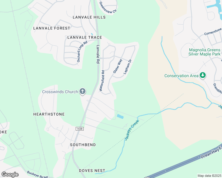 map of restaurants, bars, coffee shops, grocery stores, and more near 1032 Slater Way in Leland
